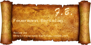 Feuermann Bertalan névjegykártya